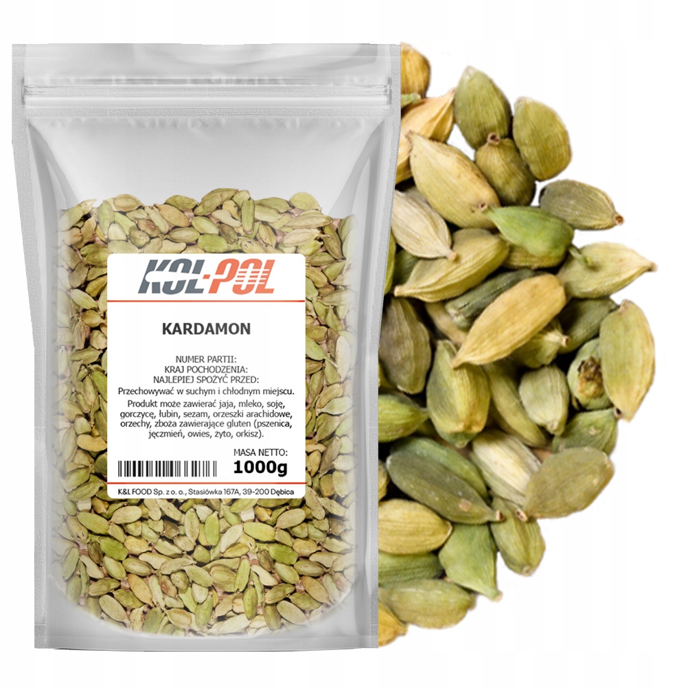 Levně Kardamom Zrno 1kg Celé aromatické ovoce přírodní vysoká kvalita Kol-Pol