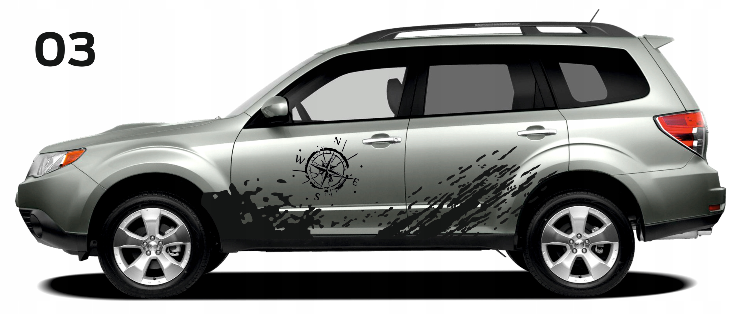 Samolepka na boky pro Subaru Forester Větrná růžice 03