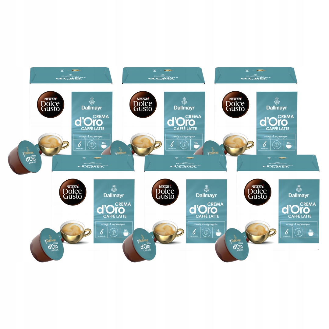 Kawa Dallmayr Dolce Gusto Crema d'Oro intensa Caffè Latte 6x 16 kapsułek
