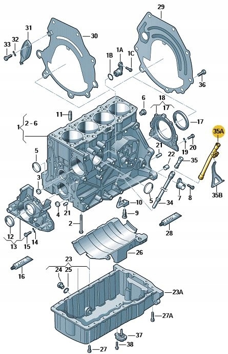 RURKA LEJEK BAGNETU OLEJU 06B103663G ORYGINAŁ Numer katalogowy części 06B 103 663G