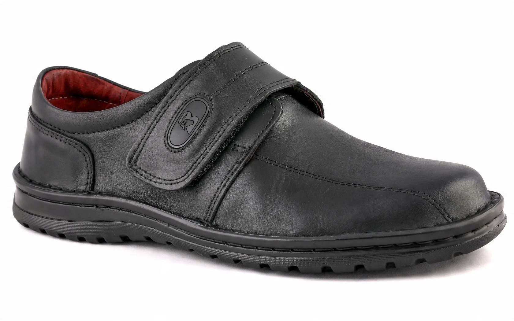 

Buty męskie skórzane Polskie mokasyny Rzep 44