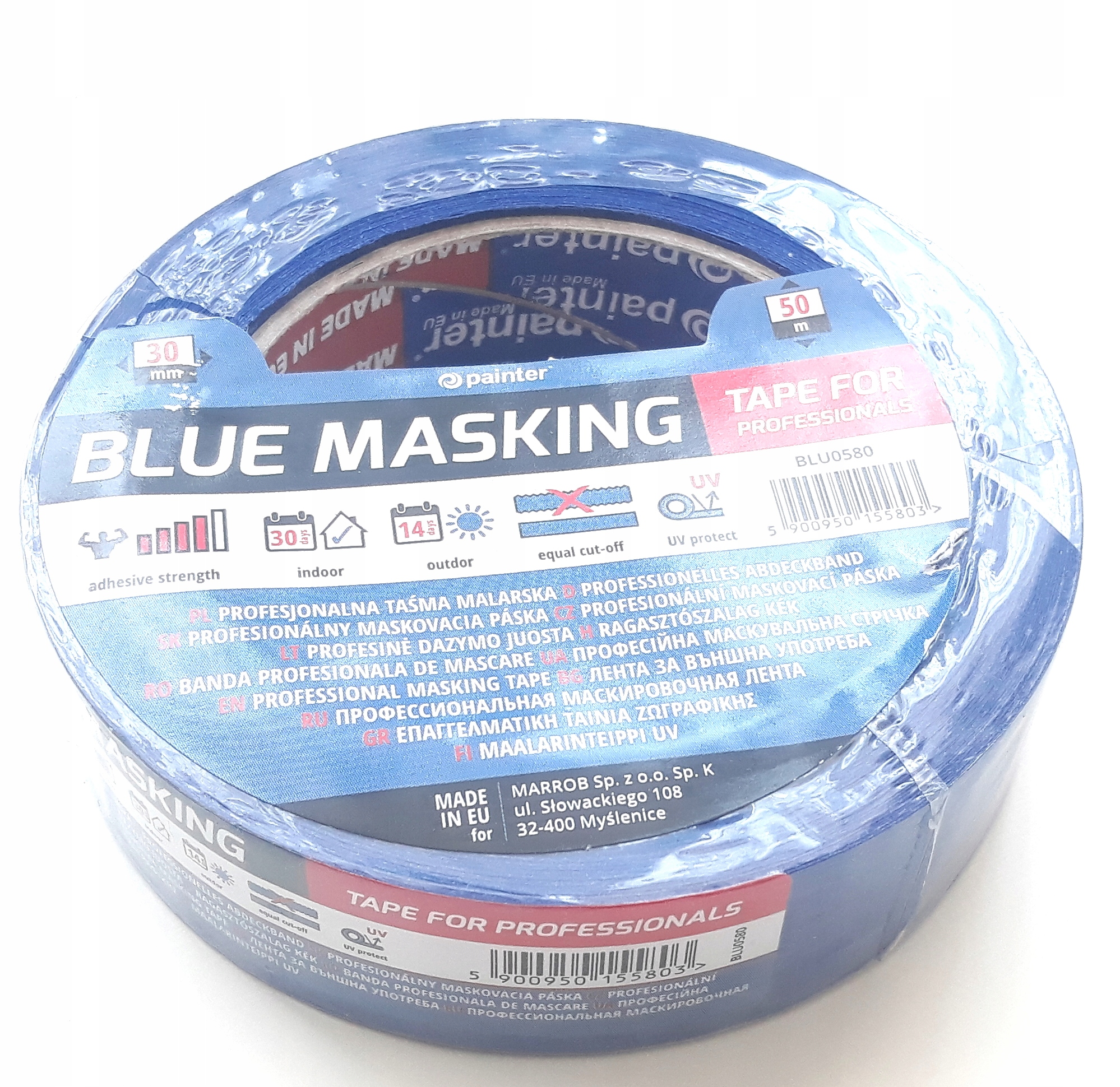 TAŚMA MALARSKA UV Niebieska Blue MASKUJĄCA 38x50m