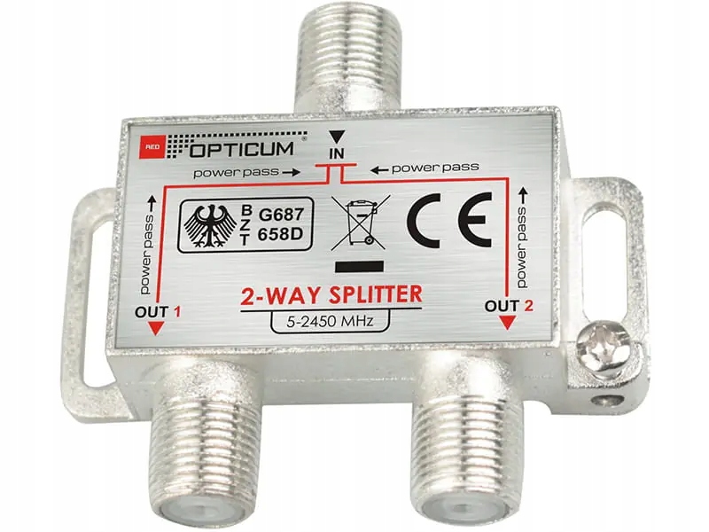 Rozdzielacz SPLITTER antenowy na 2 TV Rozgałęźnik Marka Libox
