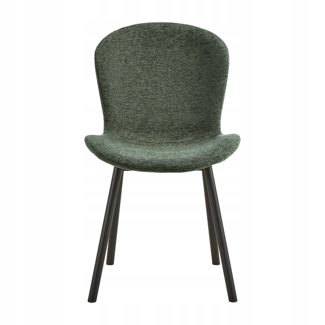 Zelená Tkaninová Stolička do obývačky s opierkou, čierne oceľové nohy Esra