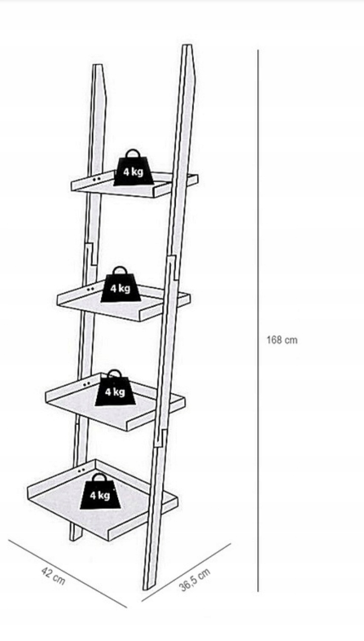 PÓŁKA drabinka REGAŁ SZAFKA DREWNIANA STOJAK loft Marka Mebel-Partner