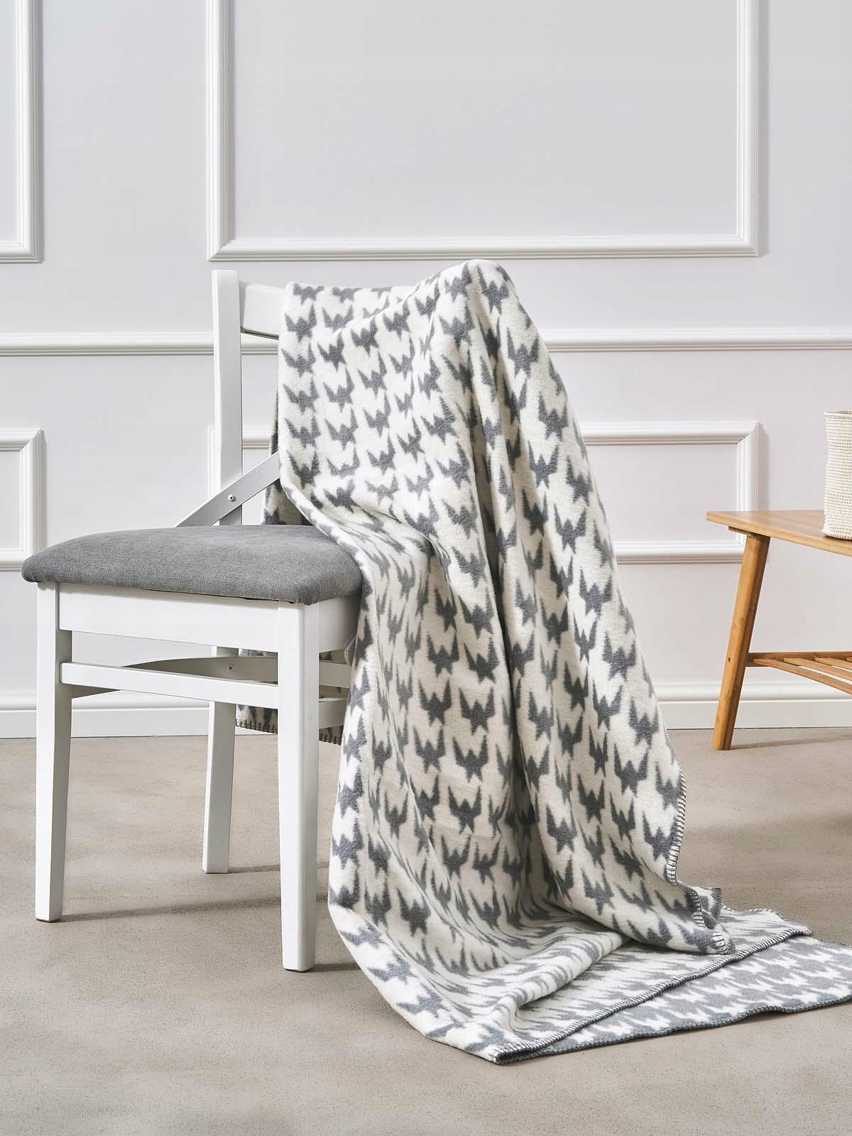 Akrylová bavlněná deka 150x200 2142/1 Pepitka šedá, přehoz Sg