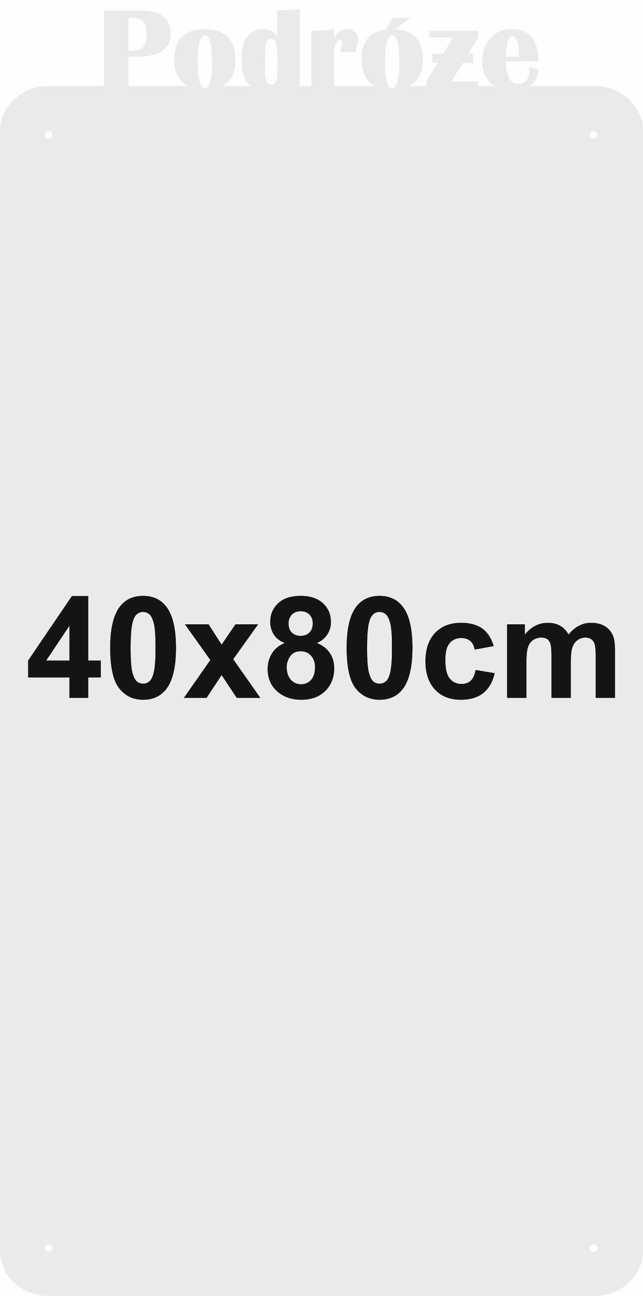 Magnetická tabule na magnety z dovolené na cestách 40 x 80 cm Cestování Bílá