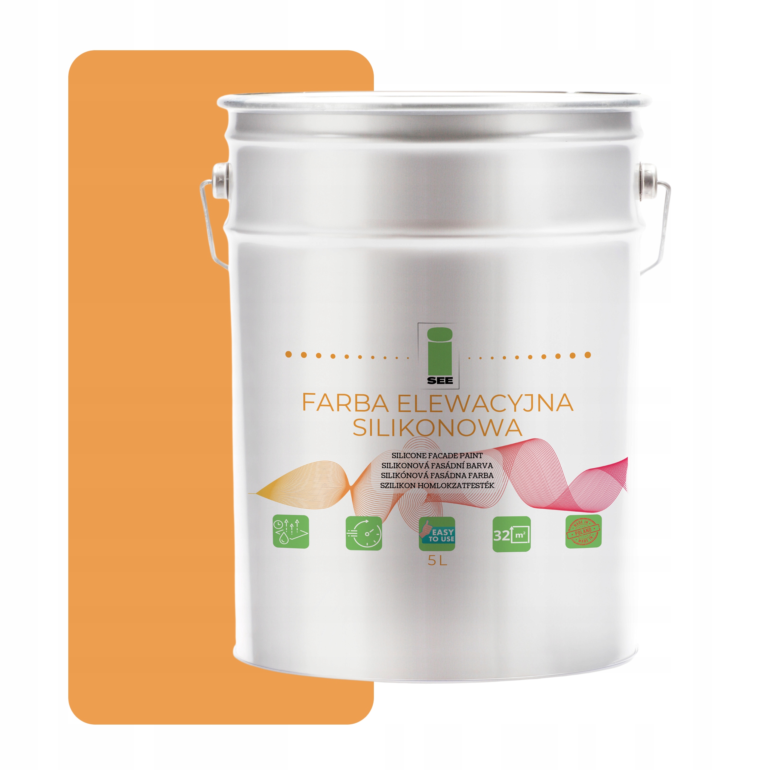 Fasádna Silikónová Fasádna Farba Žltá Šafránová 5 L Proti Riasam