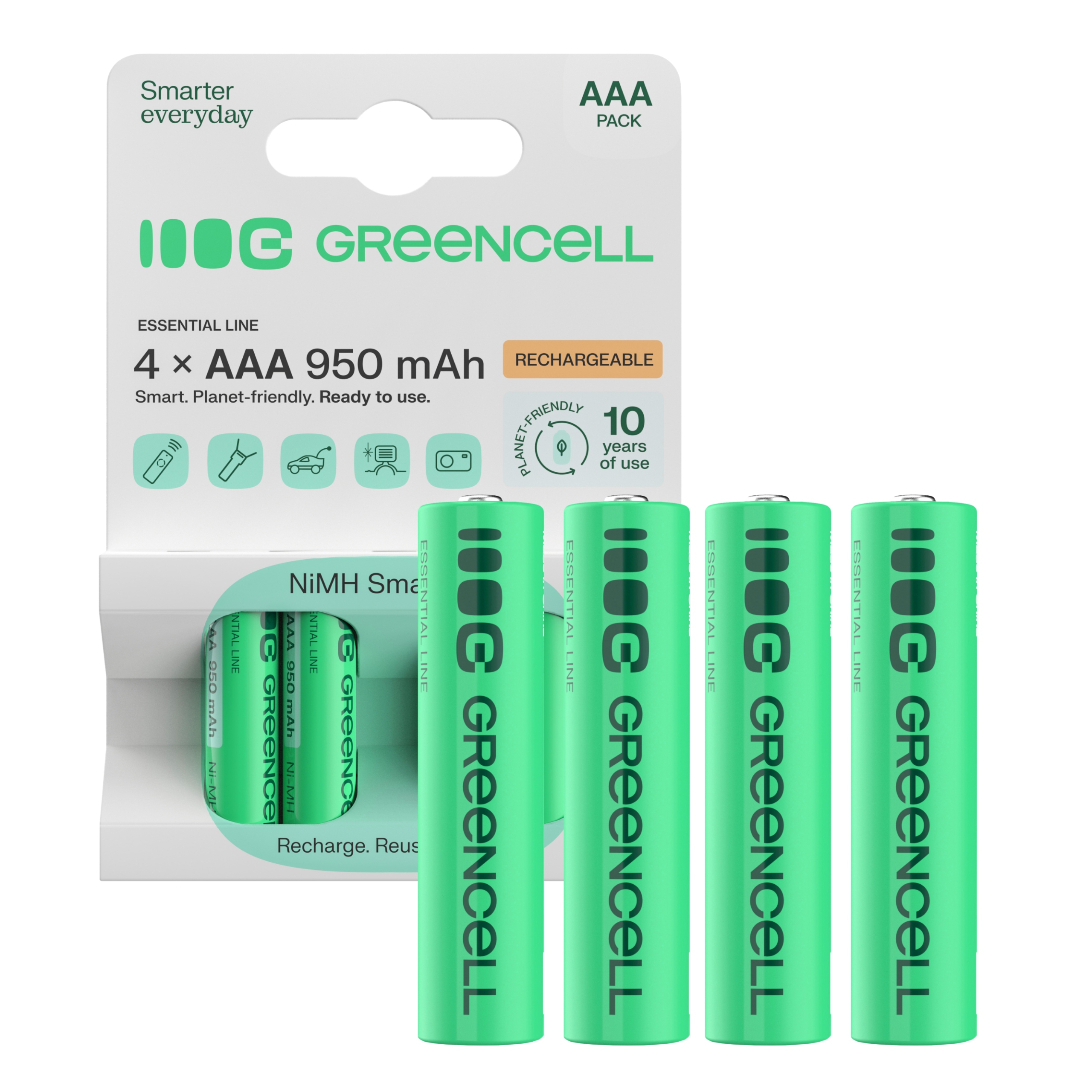 4x Akumulatorki Paluszki Gc Aaa R3 950mAh Ni-MH Baterie do myszki zabawki