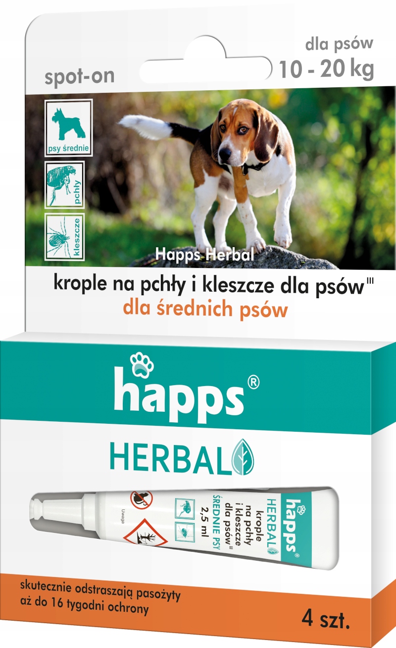 

Happs Herbal krople na pchły i kleszcze dla śred