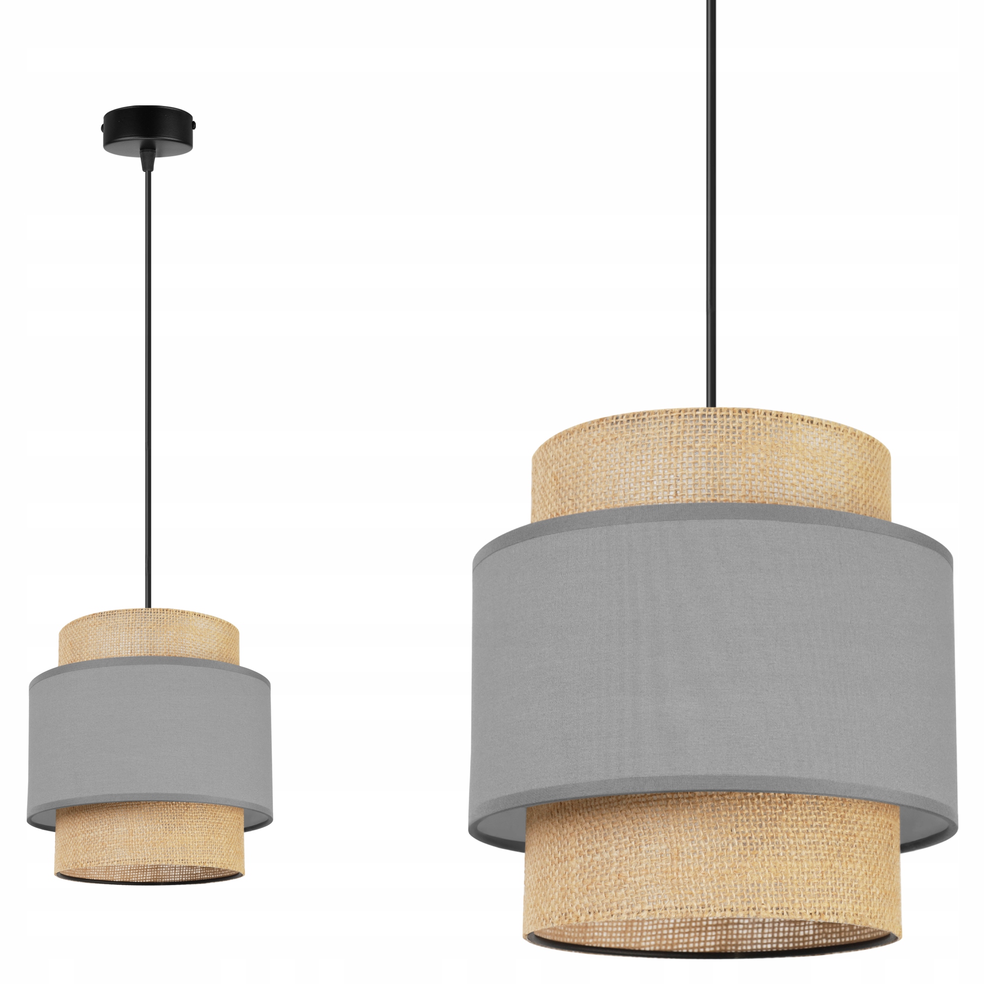 

Lampa Wisząca Żyrandol Sufitowa Abażur Boho Juta