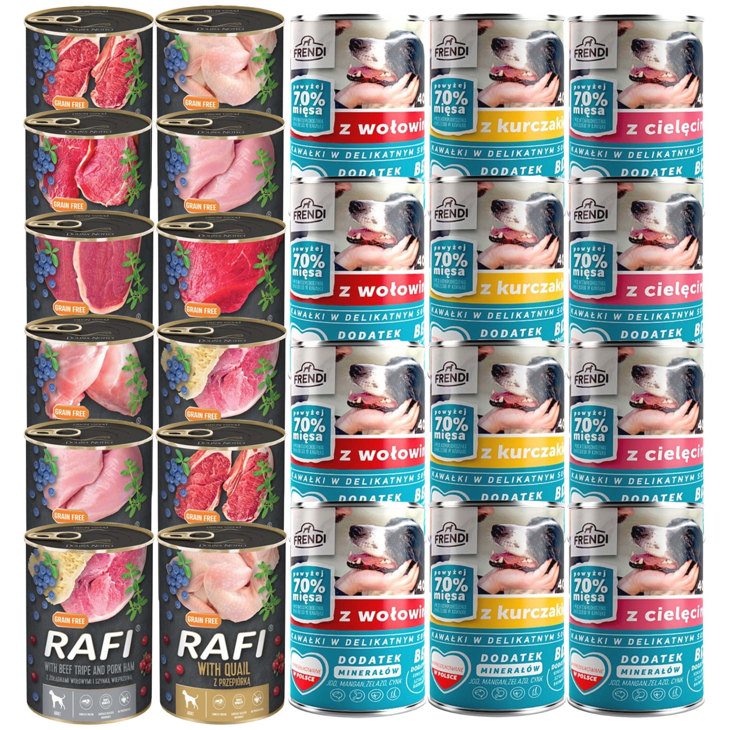 Levně Rafi Frendi Krmivo mokré pro psa mix chutí 24 x 400 g plnohodnotné