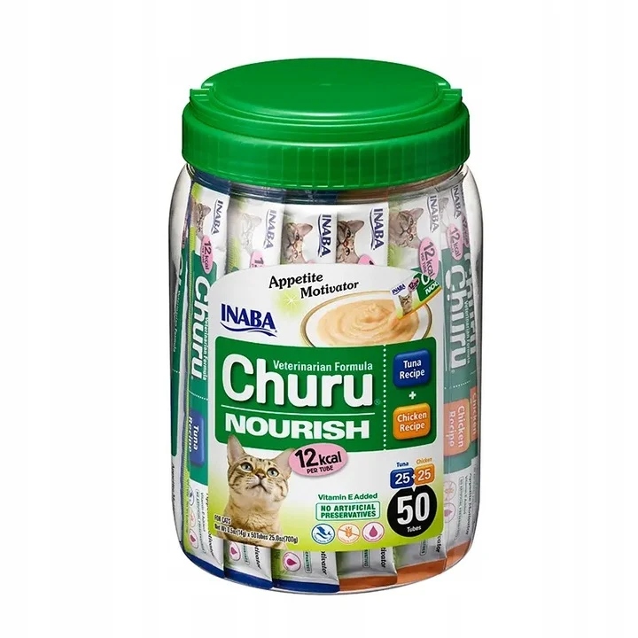 Inaba Churu Nourish z tuńczykiem i kurczakiem dla kota 50x14g