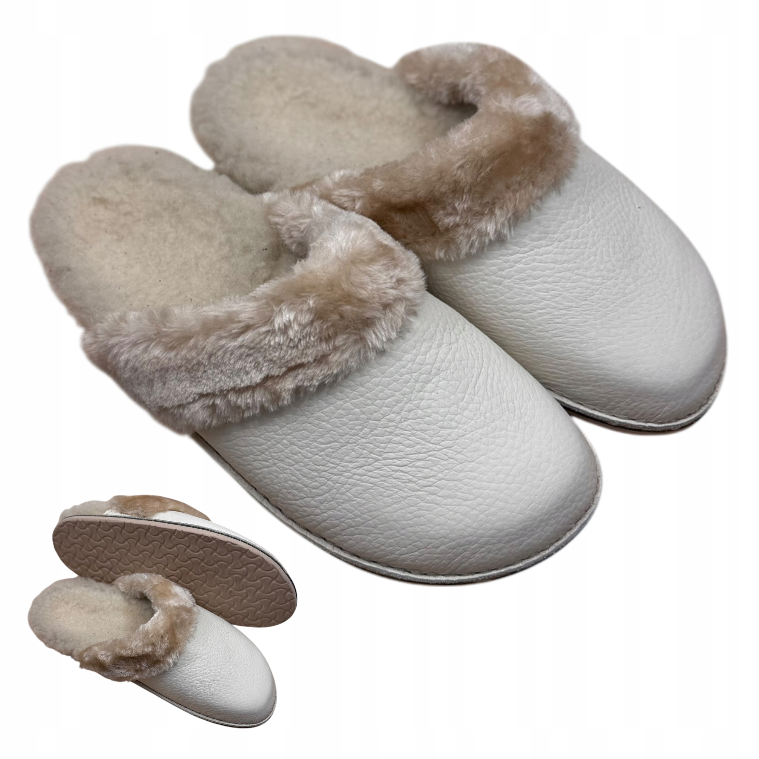 Papuče S Kožešinou Traczyk Bílá Ortopedická Přírodní Kůže Fusbet vel. 37