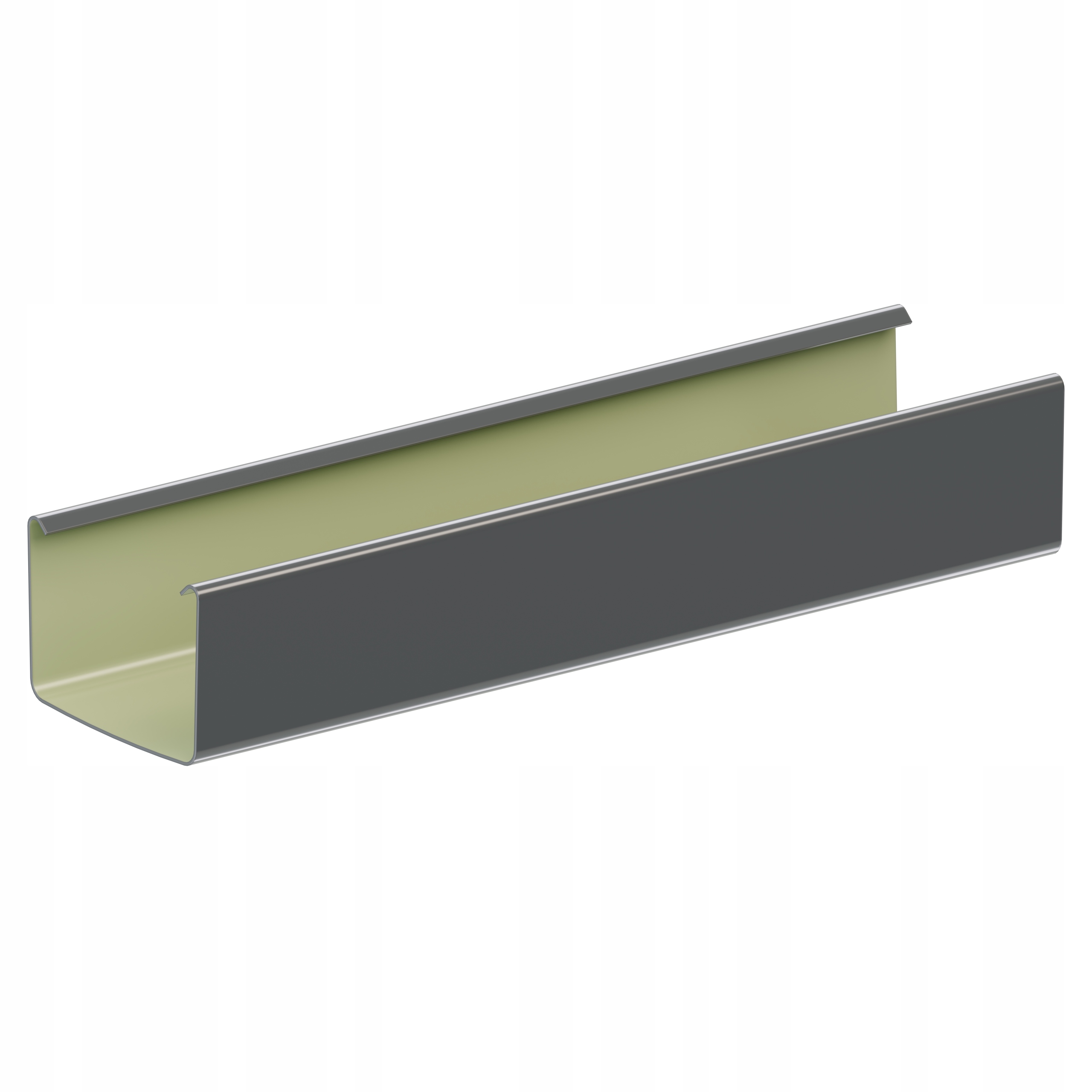 KROP PVC RYNNA KWADRATOWA 135 ral7016 dł.4m GRAFIT