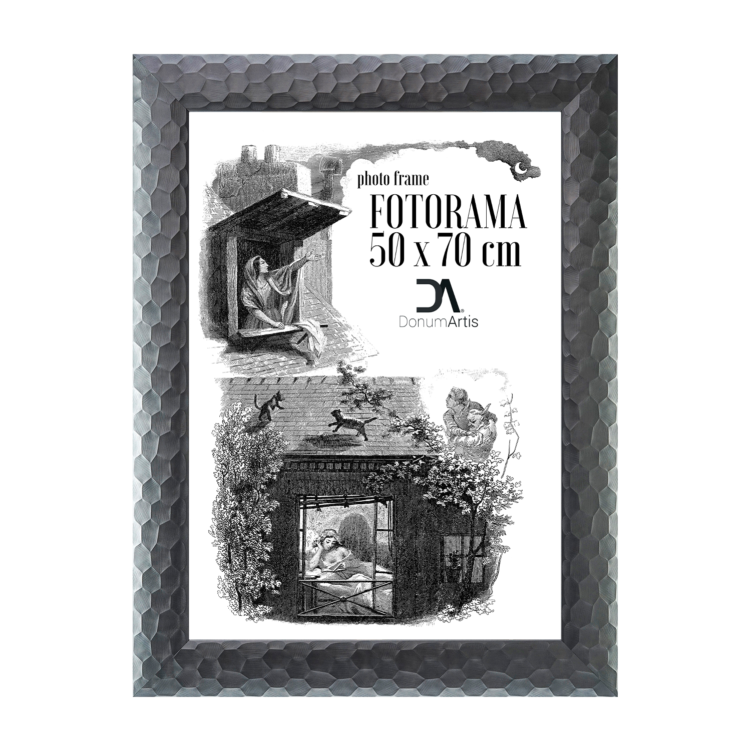 Grafitový fotorámeček Sevilla 50x70 nástěnný 64x84 cm