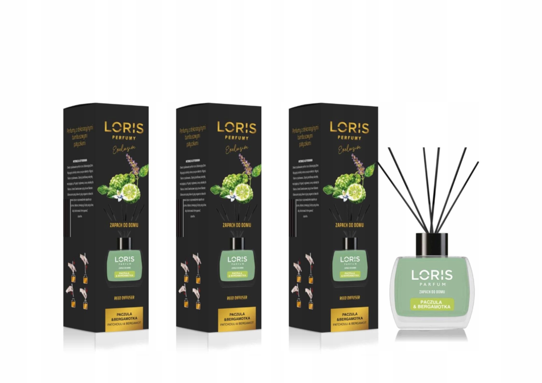 loris Paczula&bergamotka Osvěžovač vzduchu tyčinky 3ks Exclusive