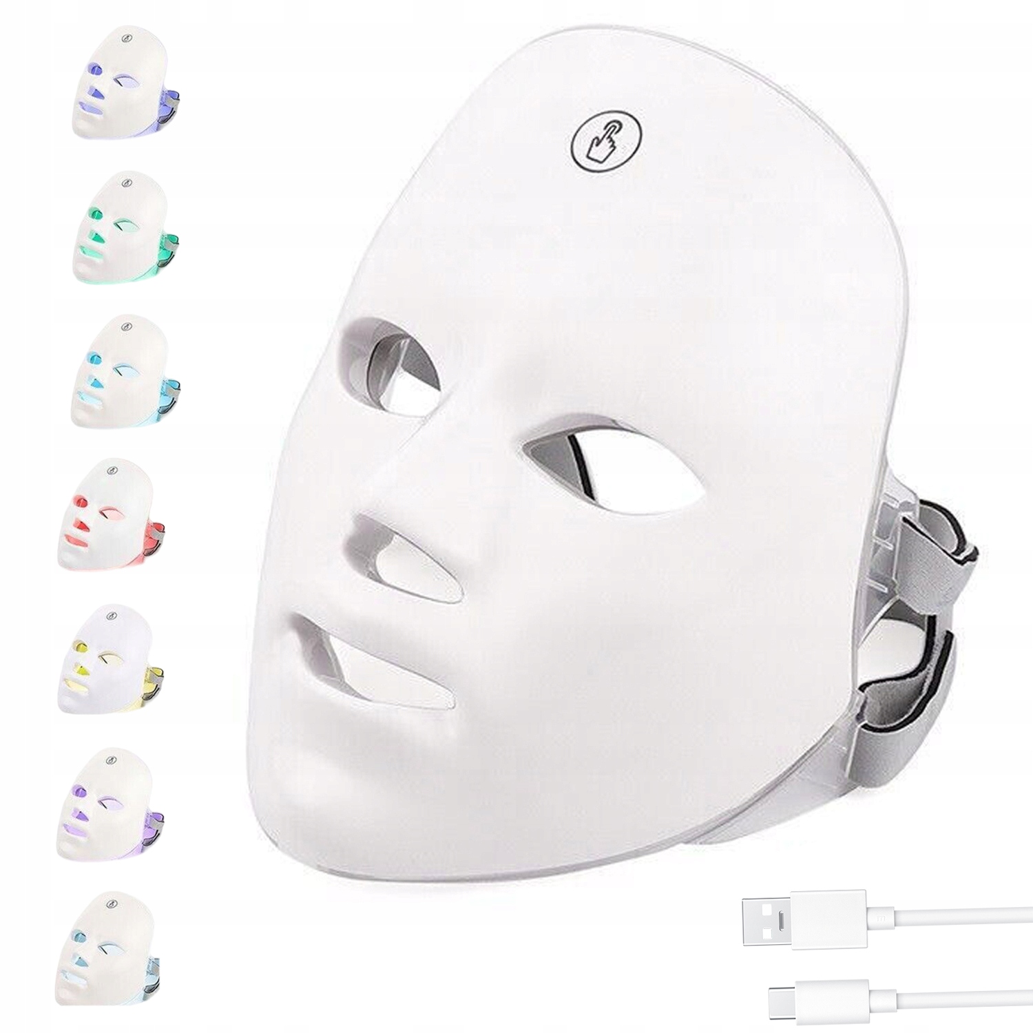 Led Pleťová Maska Pro Světelnou Terapii 7 Barev Light Therapy Mask Beauty
