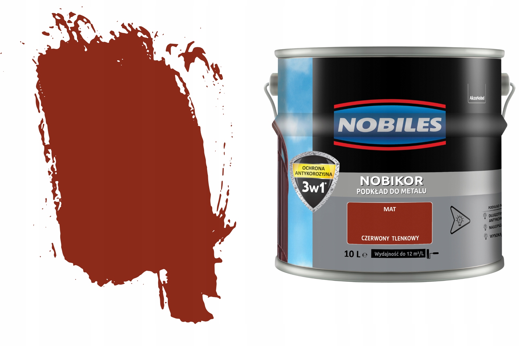 Nobiles Podkład antykorozyjny Nobikor czerwony tlenkowy 10 l