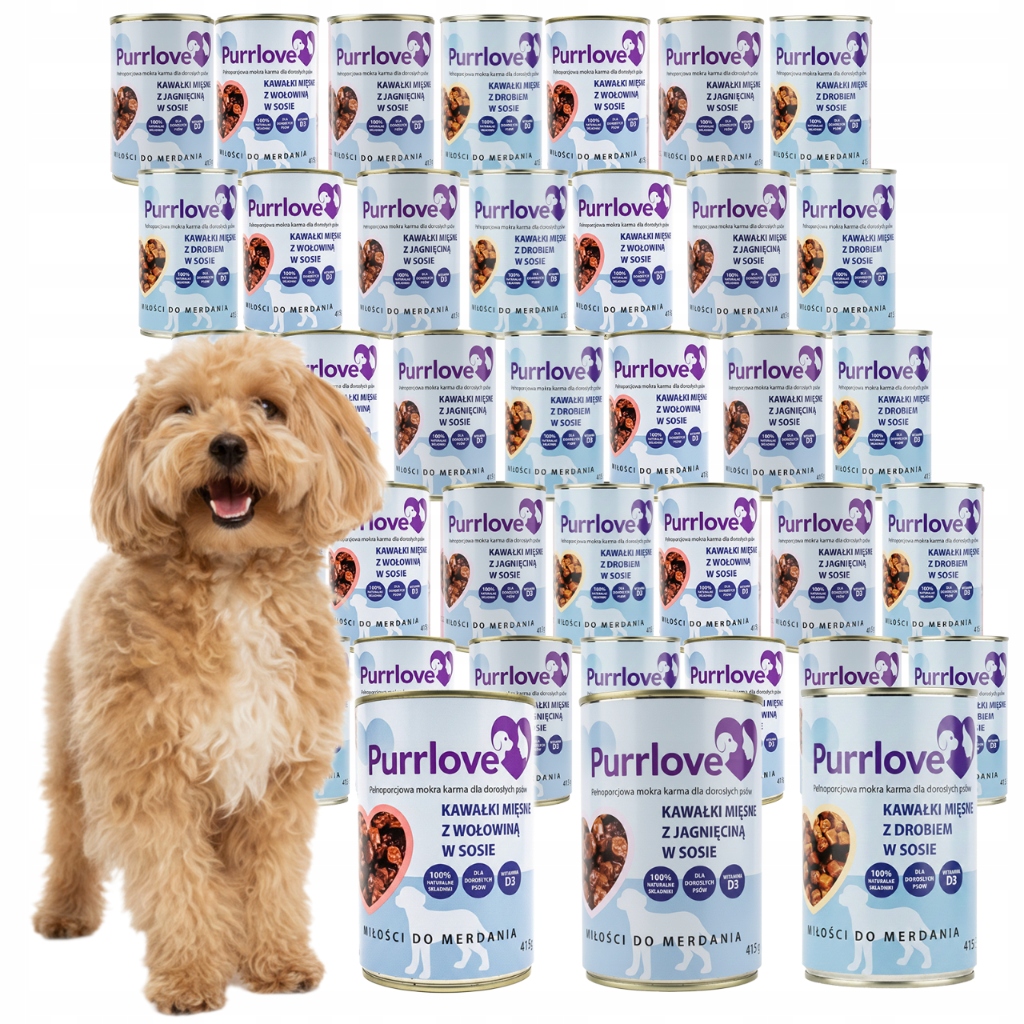 Levně Krmivo Pro Psa Vlhké Krmivo MIX Chutí Kousky V Omáčce 36x415g Purrlove