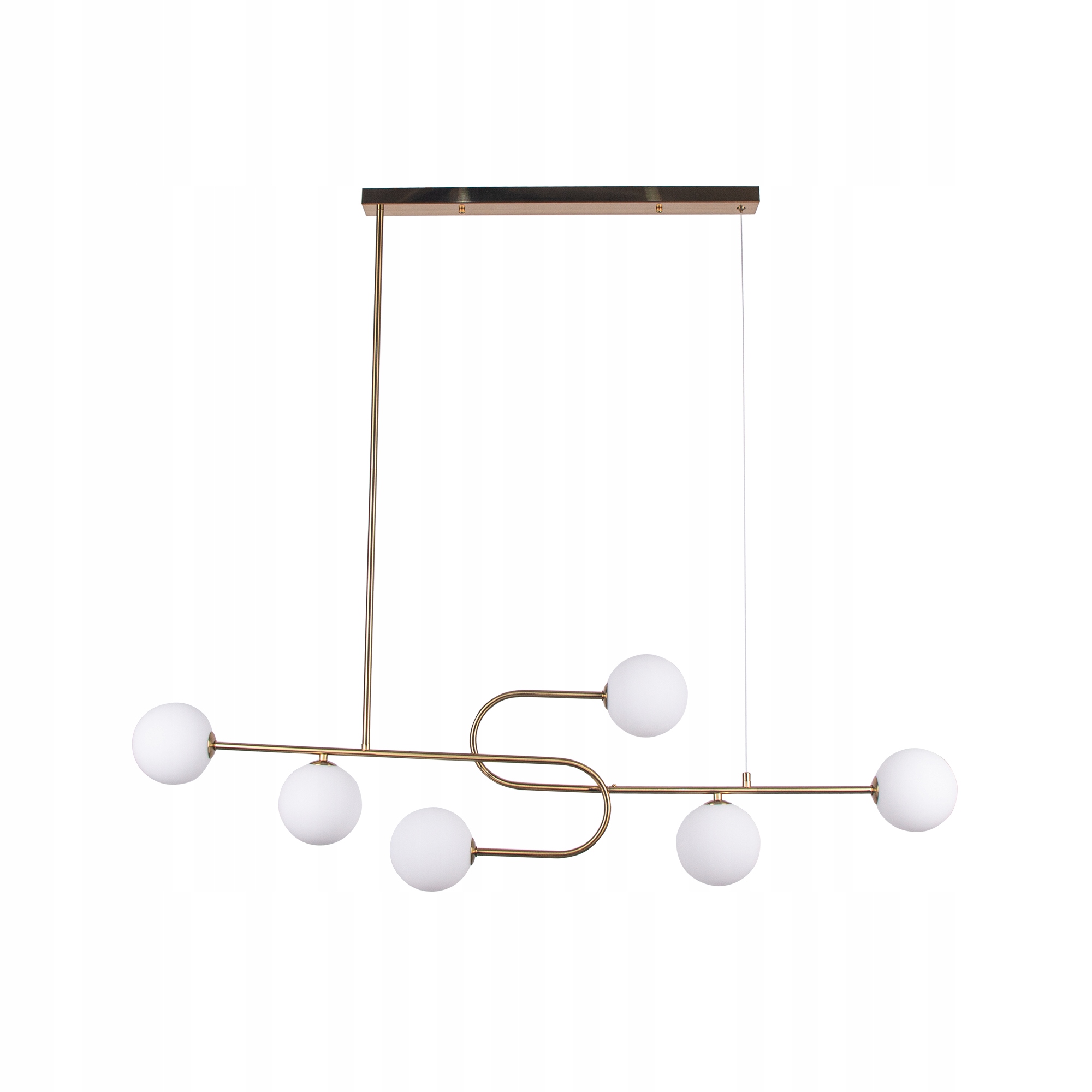 Stropná závesná lampa Luster do jedálne Zlatá 6 sklenených guličiek