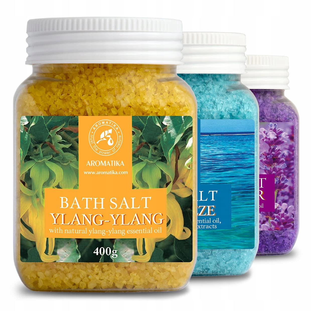 Sada solí do koupele 3x400g Mořská levandule Bryza Ylang Ylang