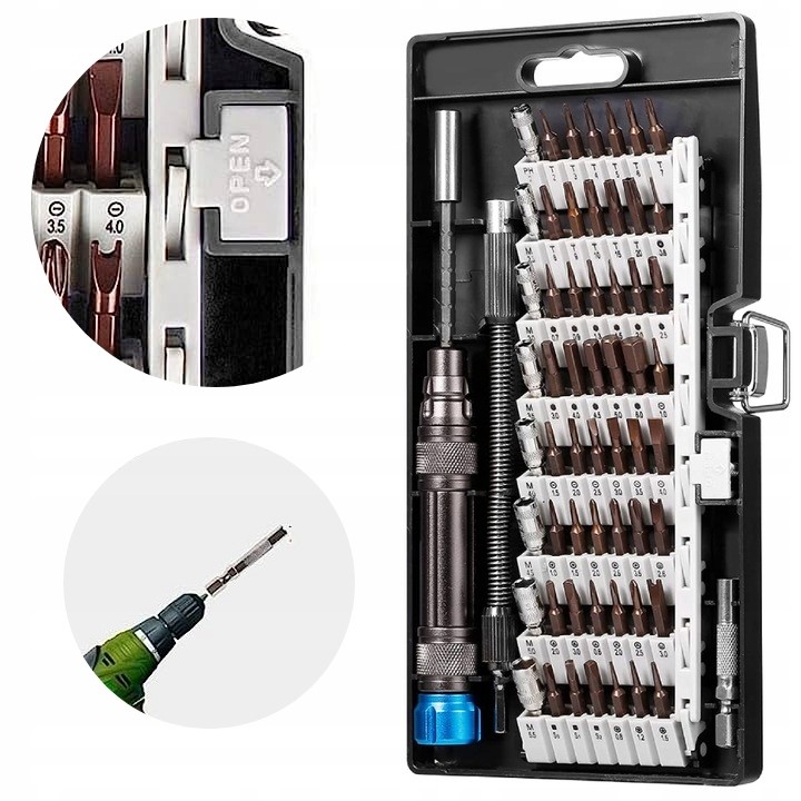 ZESTAW PRECYZYJNYCH ŚRUBOKRĘTÓW 60W1 BITY WKRĘTAK TORX MAGNETYCZNE MAGNES Kod producenta 00046C13