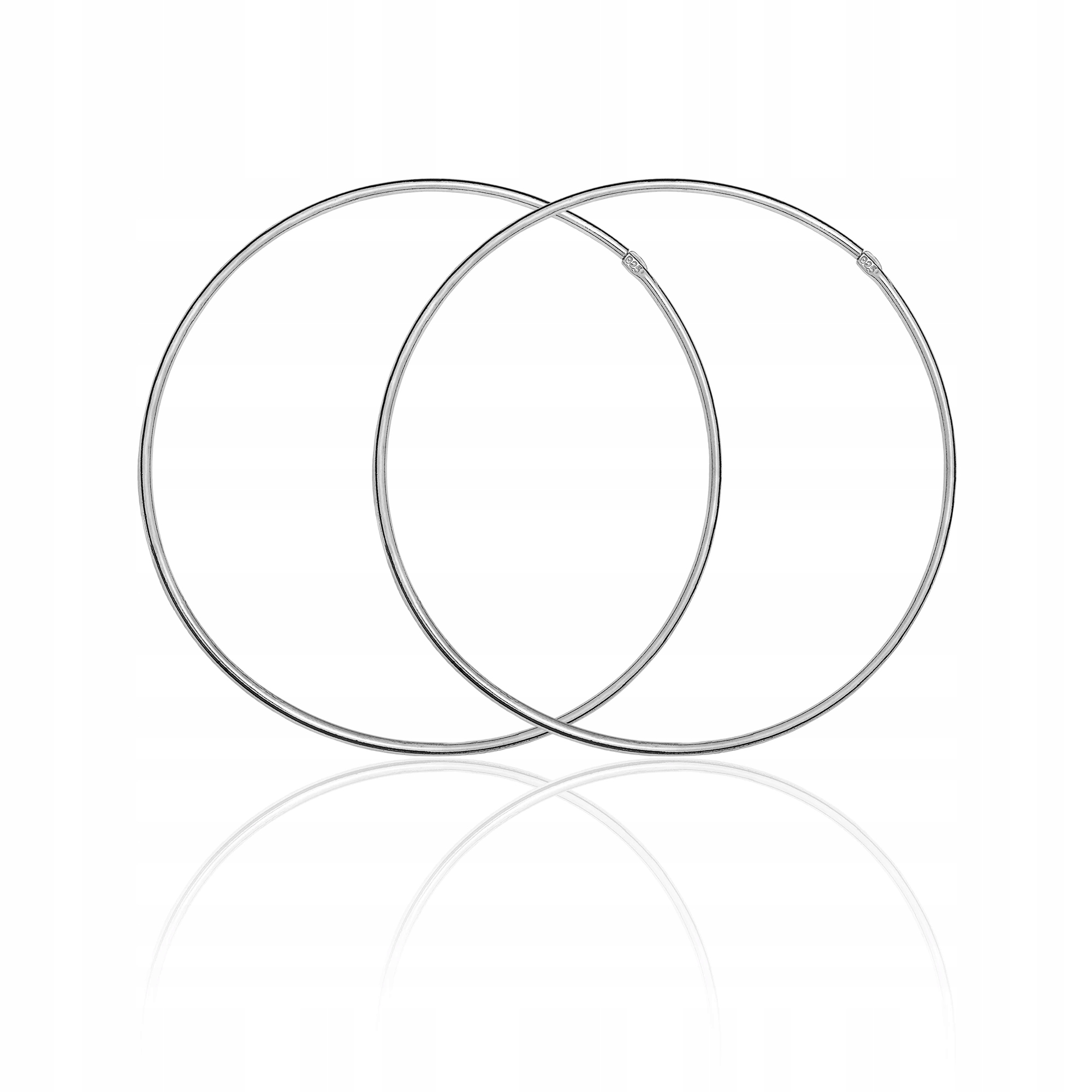 Stříbrné Náušnice Velké Kolečka 7 CM Hladké