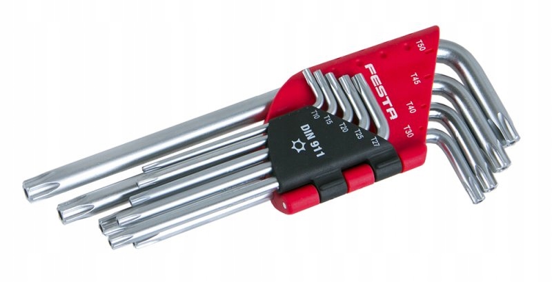Zestaw kluczy Torx T10-T50, 9-częściowy 18497