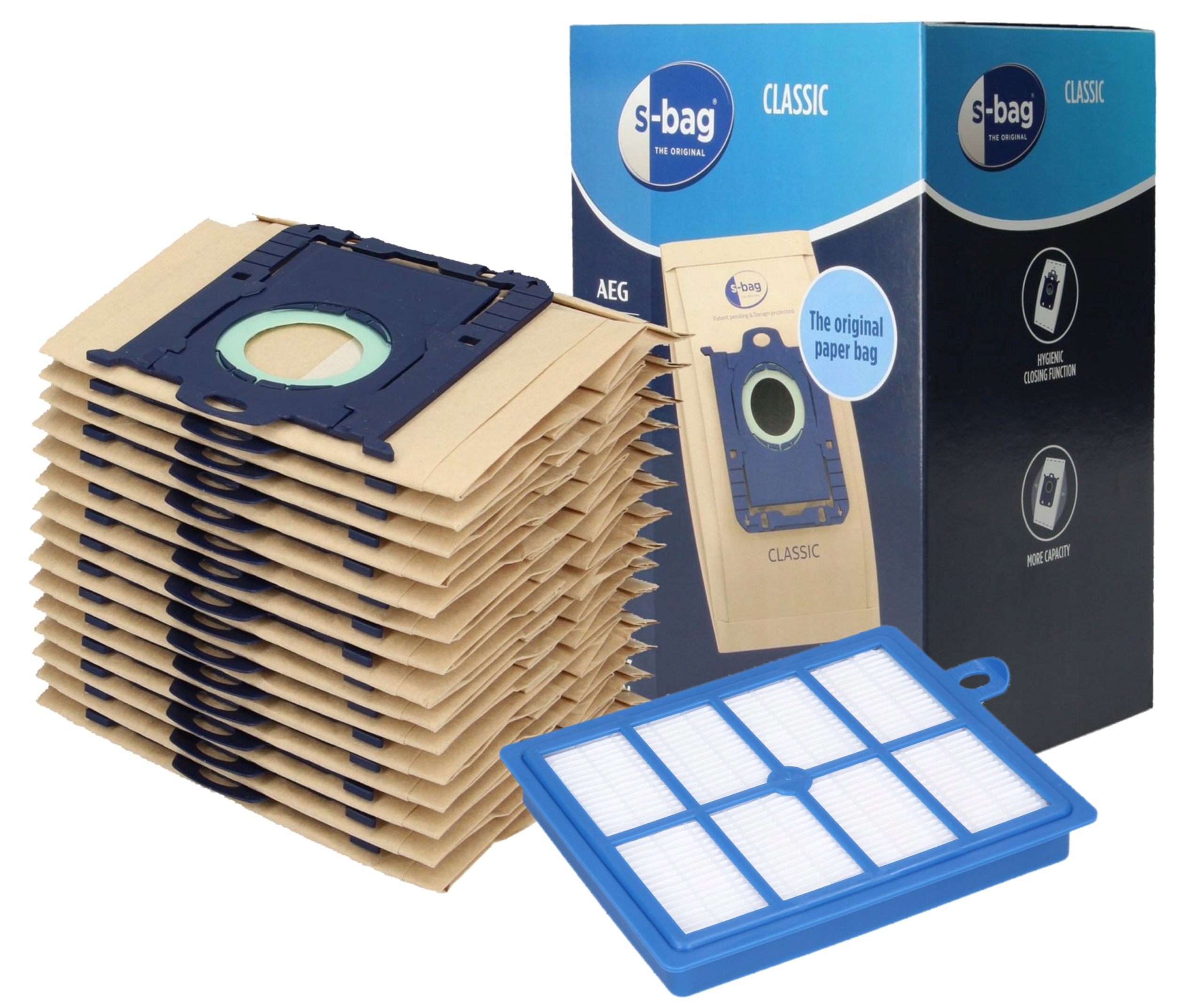 

Worki papierowe S-Bag filtr do odkurzaczy Aeg