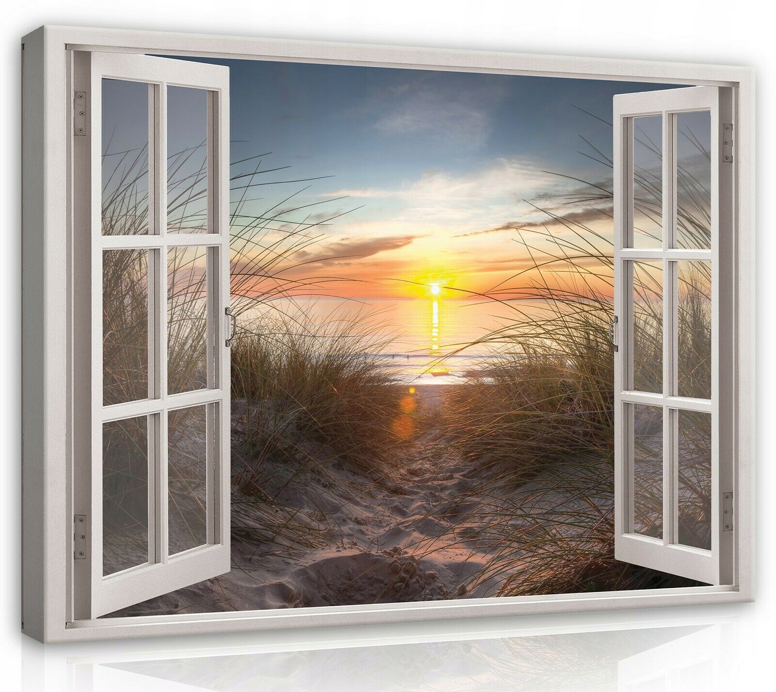Obraz Na Plátně Canvas 120x80 Okno Pláž Slunce