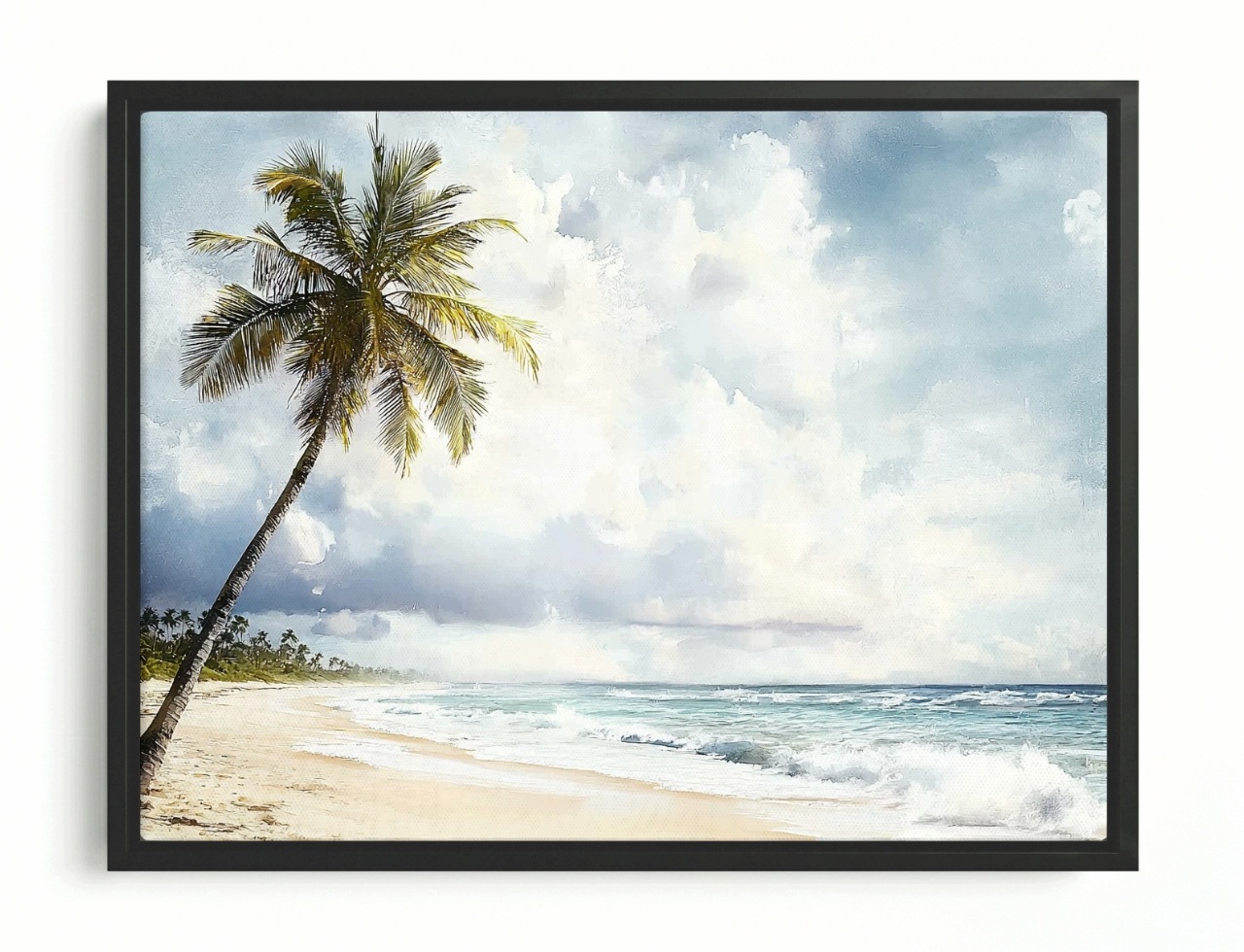 Obraz Rám American Box Krajina Palma Ocean Tropická Pláž Vlny 80x60
