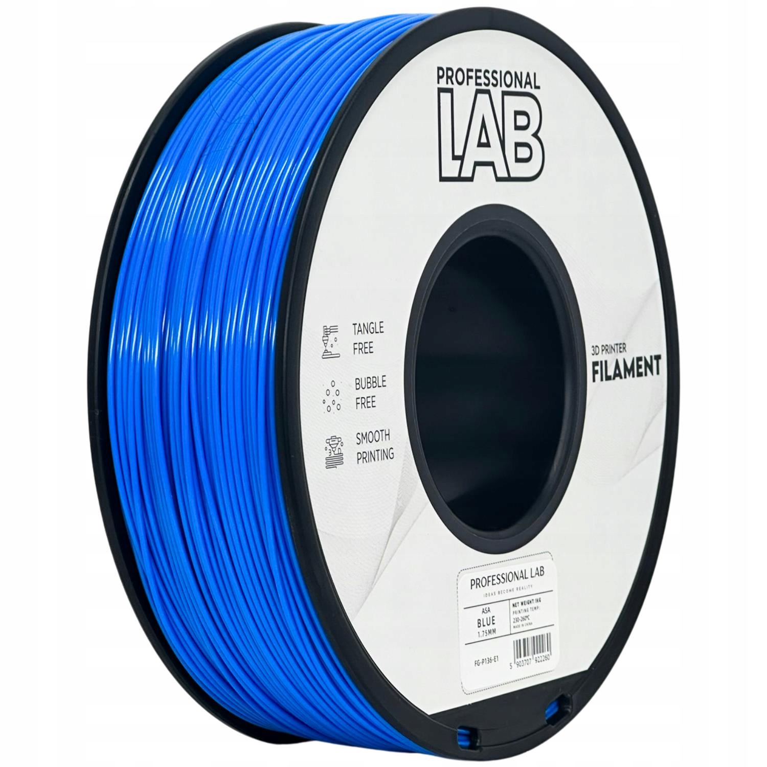 10 x Filament Prof. Lab Asa Blue Niebieski Uv Odporny 1.75mm 1kg