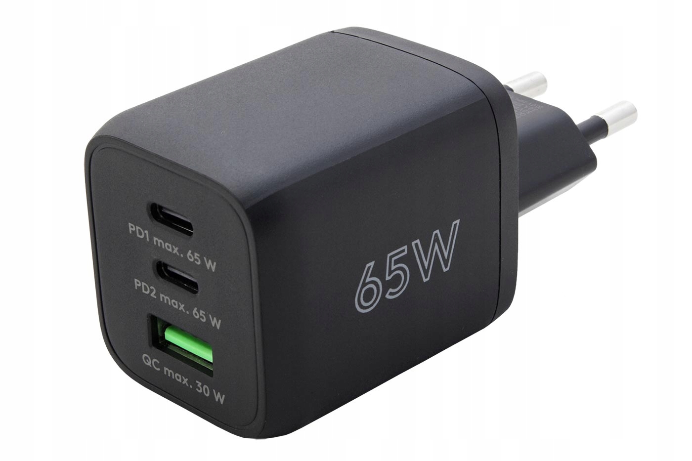 Goobay Napájecí adaptér síťový (230V) 2x Usb C Usb A, GaN, 65W, černý