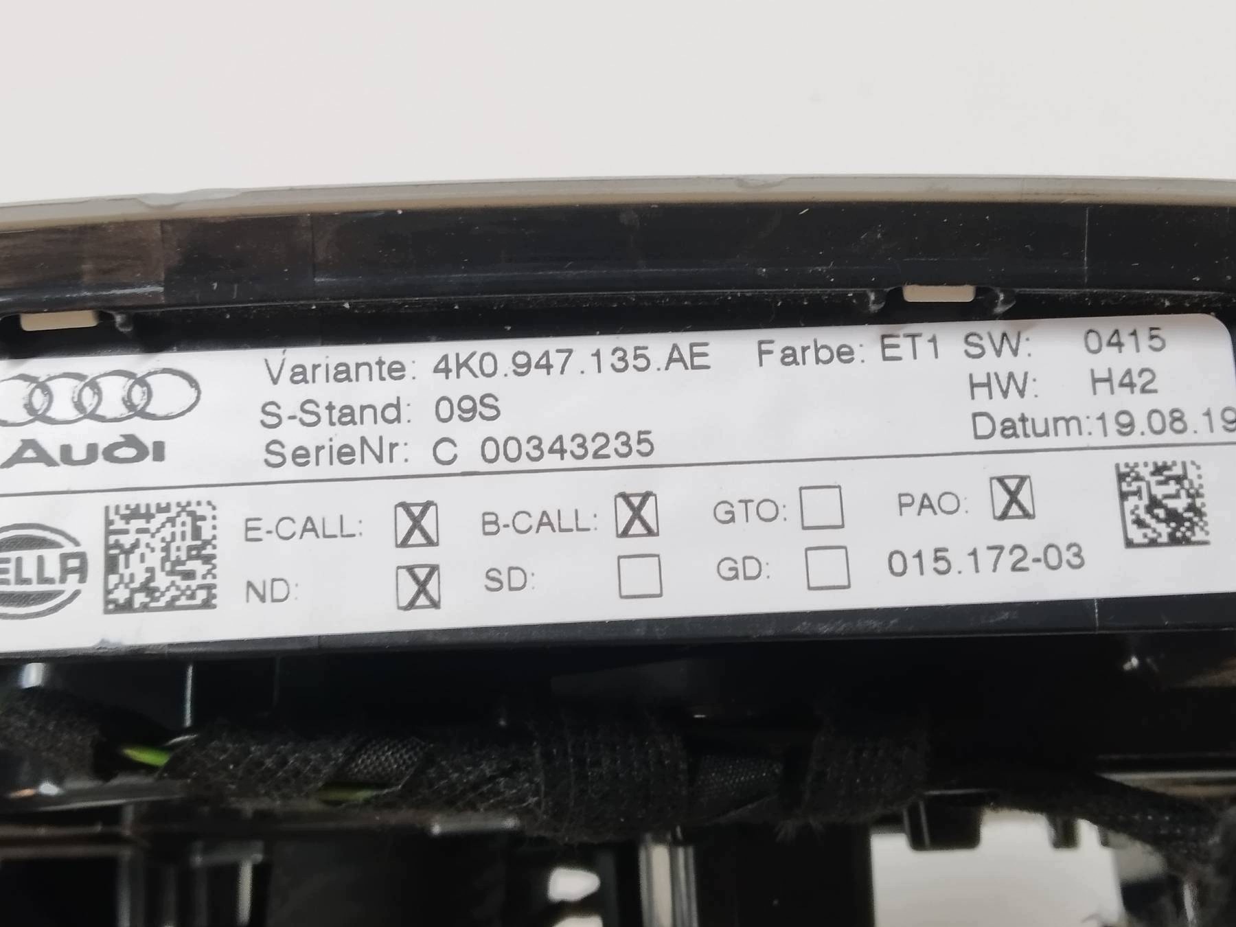FANALE CIELO INTERNO 4K0947135AE Audi A6 V (2018-) C8