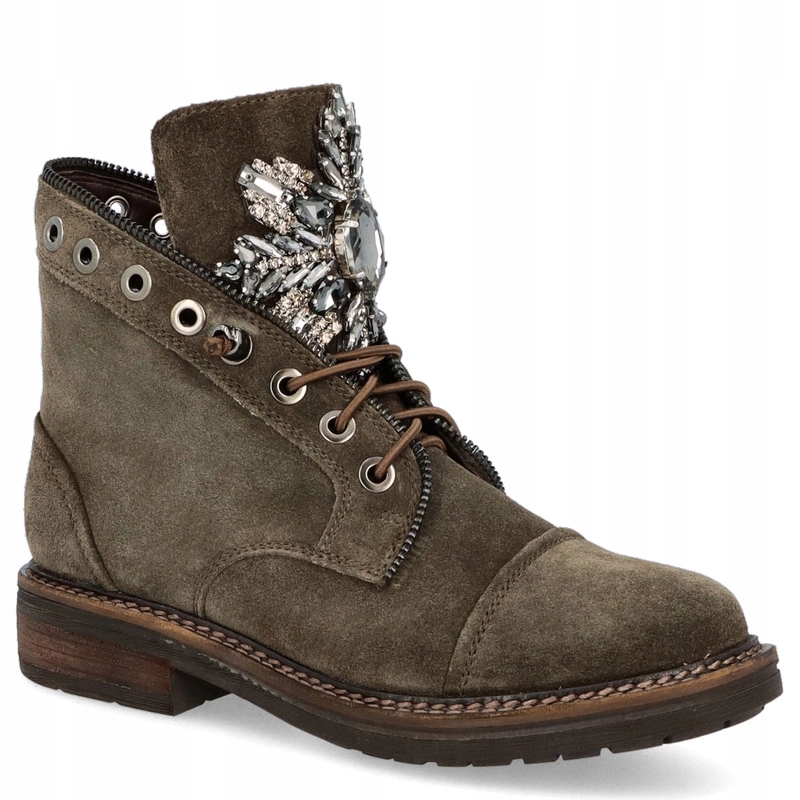 Španělské prémiové kotníkové boty Alma En Pena I240750 Khaki 37