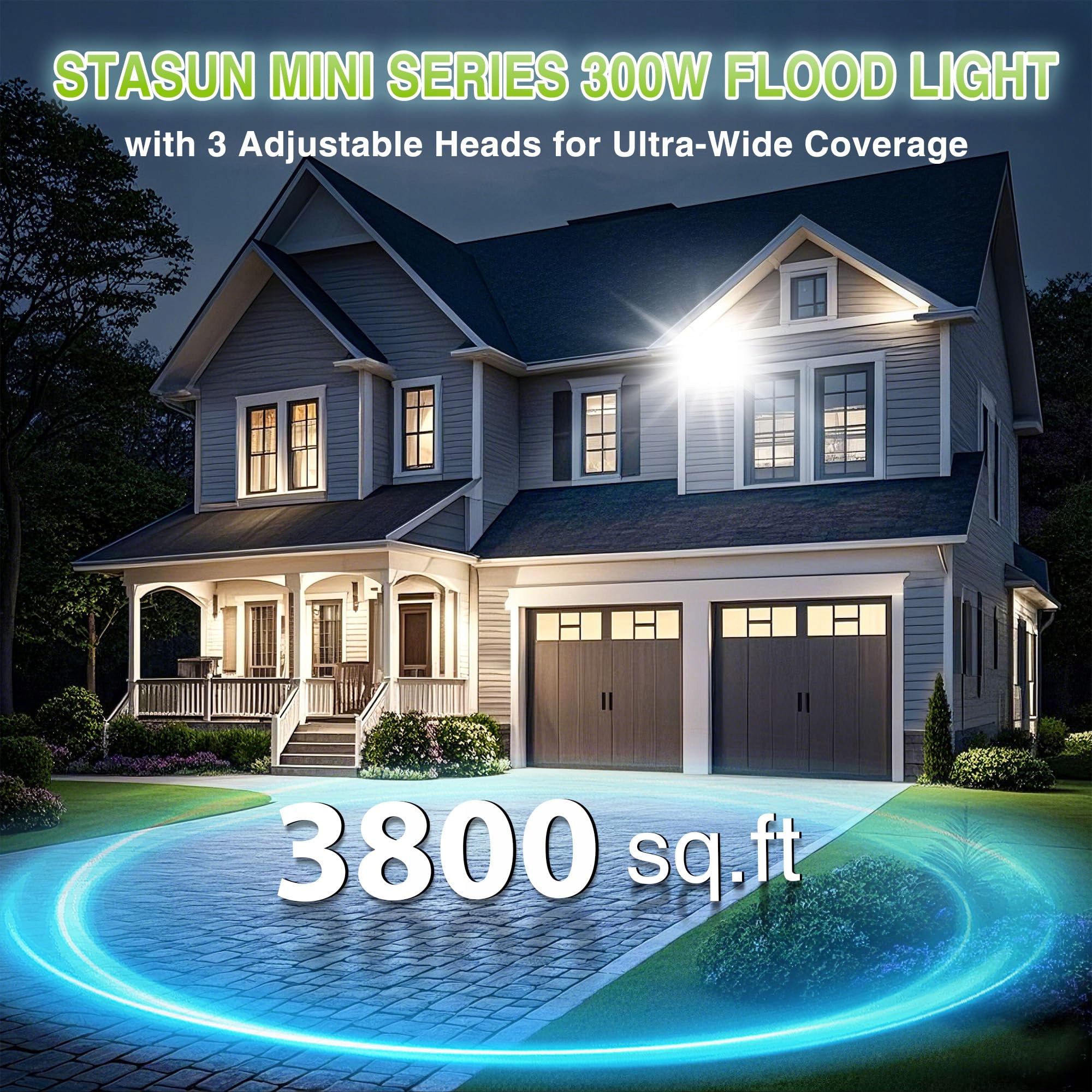Naświetlacz LED 300W 30000lm 6000K IP66 Do Basenu Ogrodu Magazynu STASUN — miniatura 4