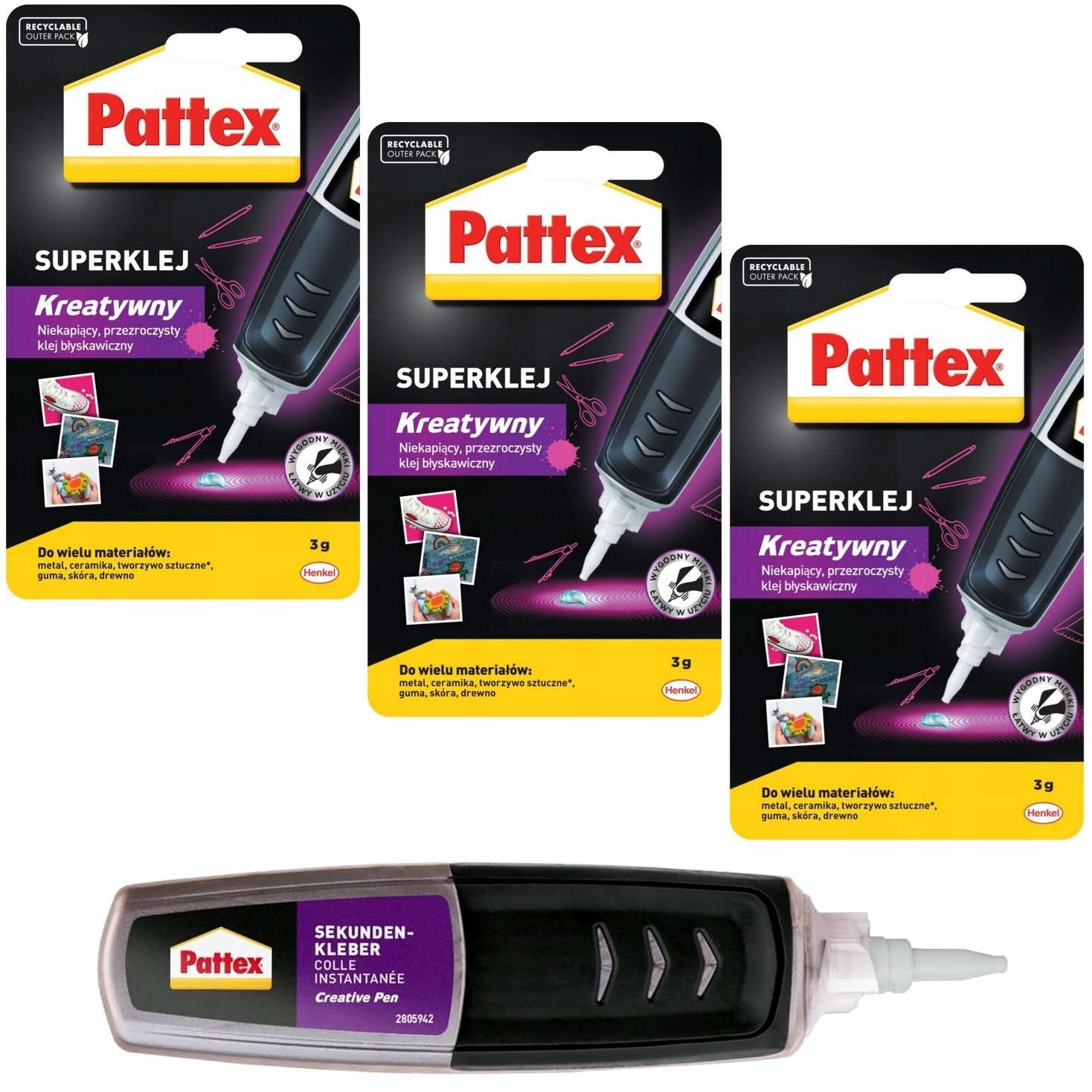 Klej szybkoschnący Pattex Perfect Pen 3g precyzyjny metalu plastiku mocny