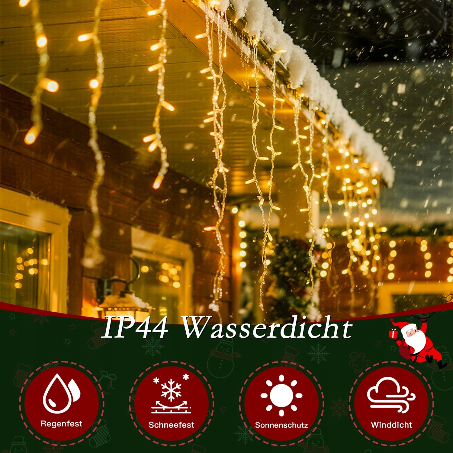 SOAGRC 486 LED Warm White Outdoor String Lights Remote 12m IP44 — miniatura 5