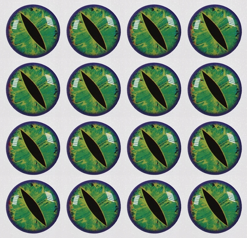 

Oczy 3D 12 mm Smocze Zielone 10 sztuk