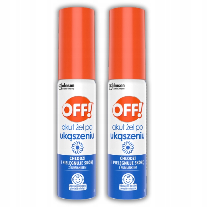 2X Żel Po Ukąszeniu Owadów Oparzeniu Pokrzywą Off! Akut Rumianek Aloes 25ML