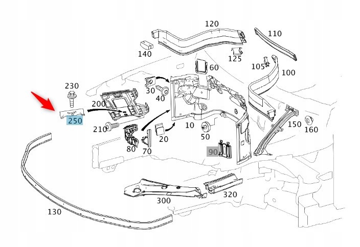 Držák Baterie Mercedes Glk E Coupe A2046280141