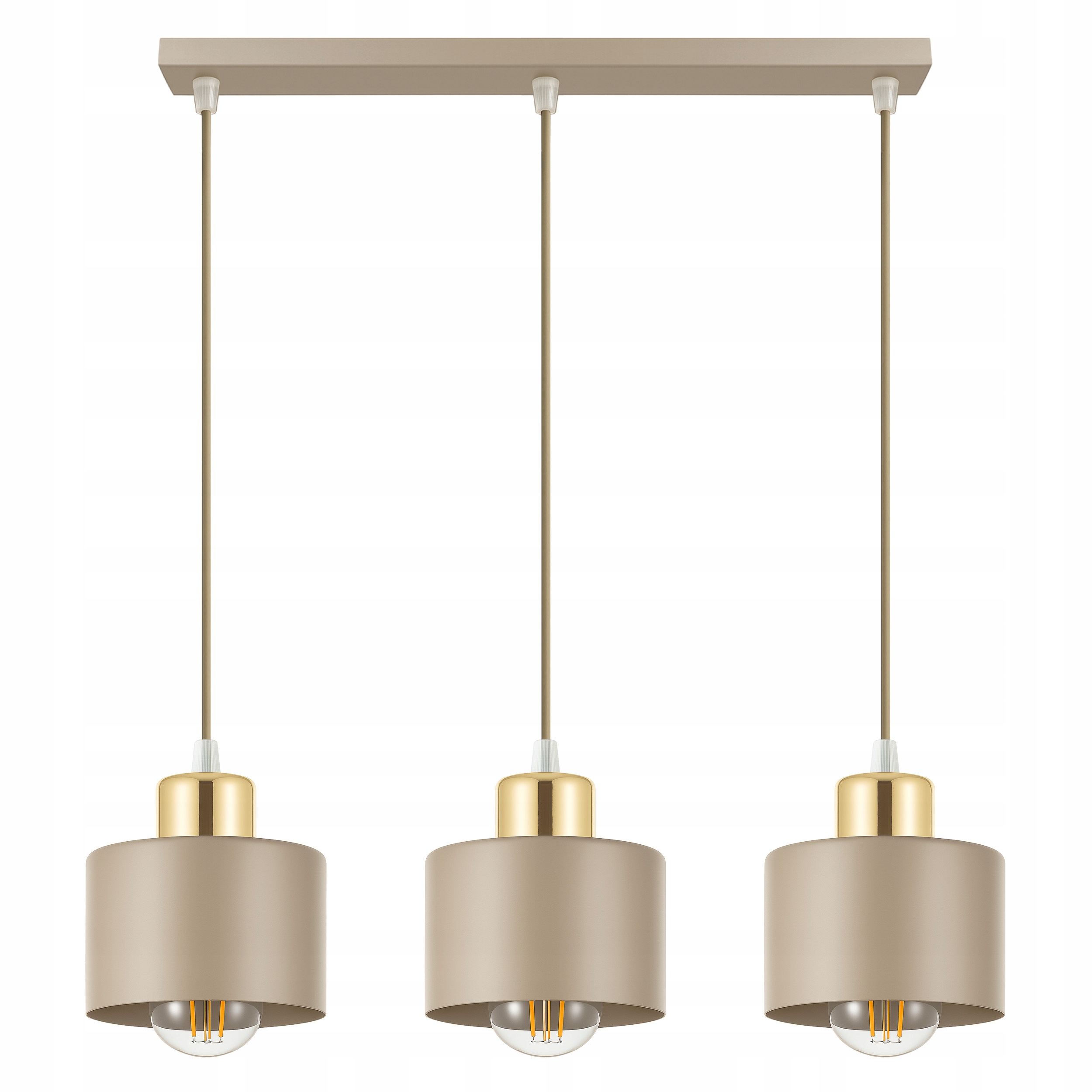 Moderní závěsná stropní lampa 3xE27 Zlatá béžová Glamour moderní