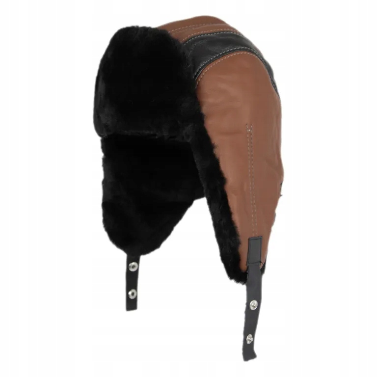 W470K Pilotka Zimní čepice vyrobená z přírodní kůže Polar Fashion