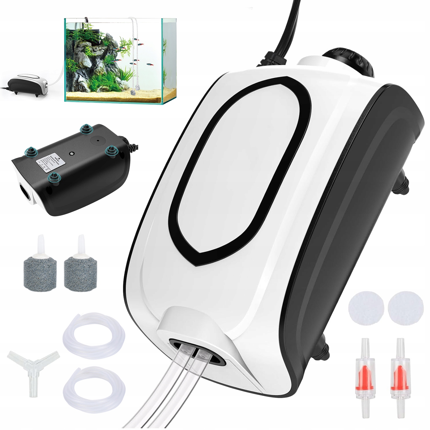 Provzdušňovač Vzduchové Kyslíkové Čerpadlo Pro Akvárium 210 L/h Regulovatelné 5 W