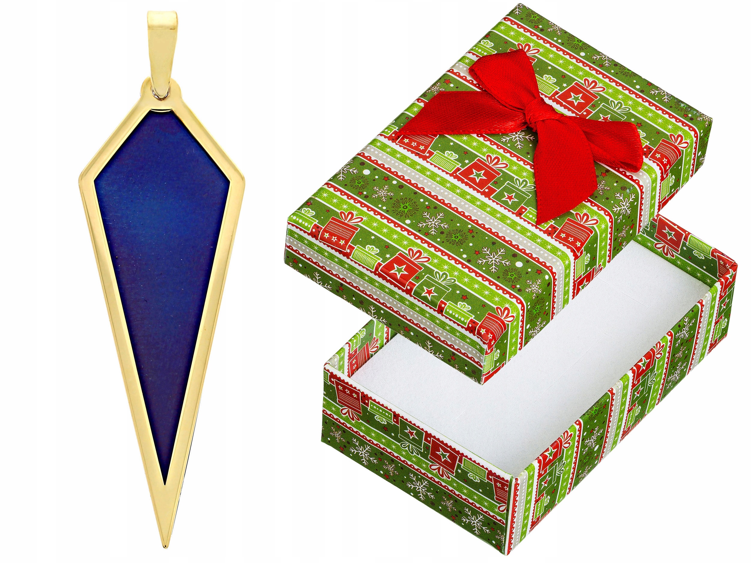 Stříbrný pozlacený přívěsek s titanem Modrý geometrický Přívěsek 925