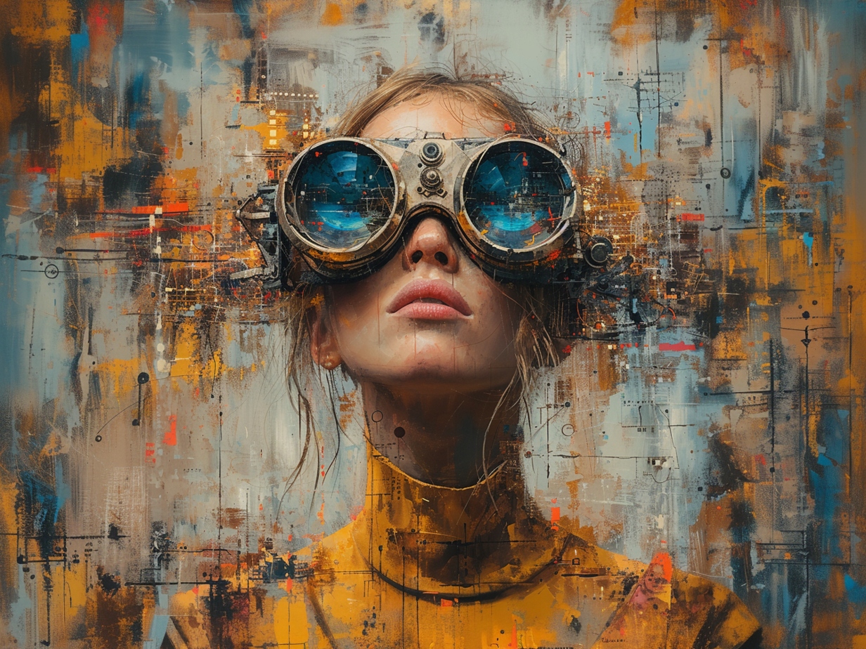 Obraz Na Plátně Canvas Portrét Žena Steampunk Urban Industrial 80x60