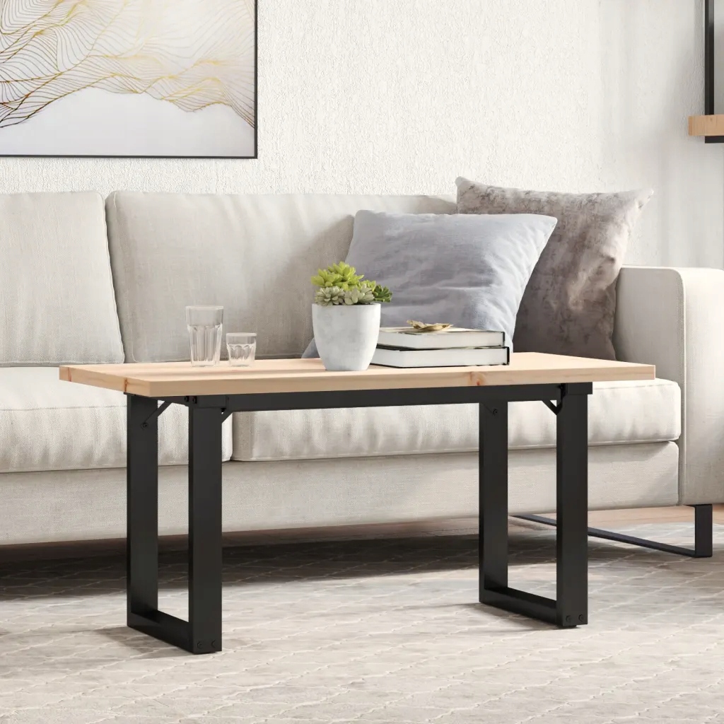 vidaXL Konferenční stolek s O rámem 100x50x45,5 cm borovice a ocel