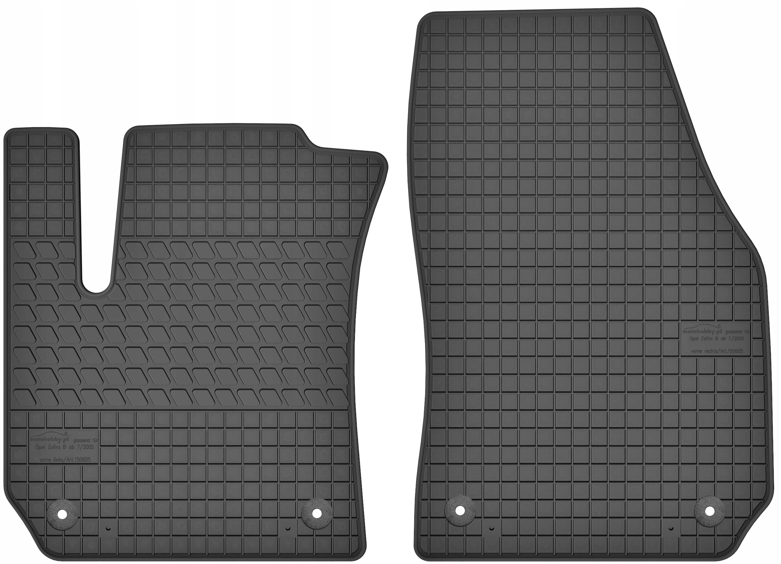 Dywaniki samochodowe gumowe przód: Opel Zafira B 2005-2011