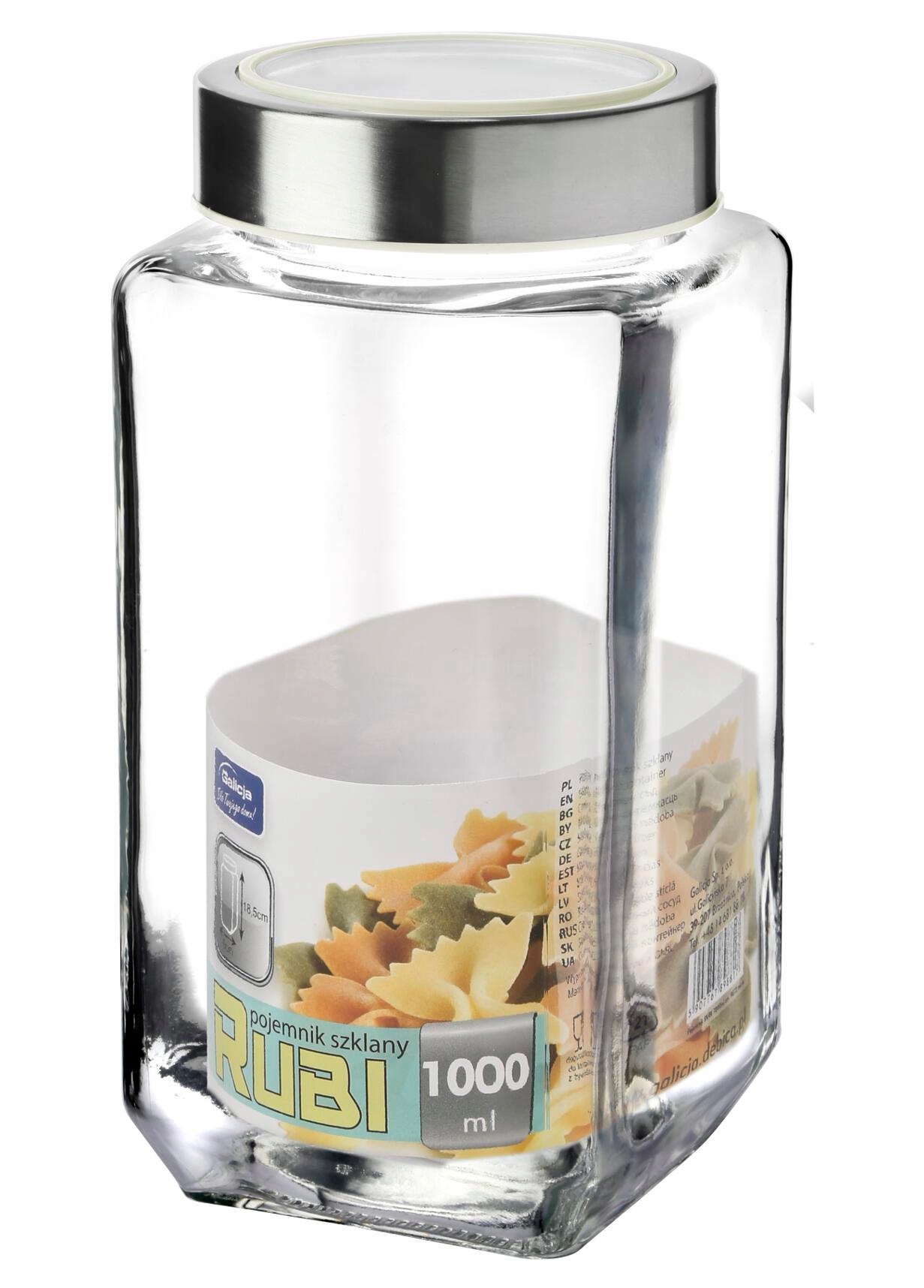

Pojemnik na Żywność mąkę cukier Słoik Rubi 1000 ml